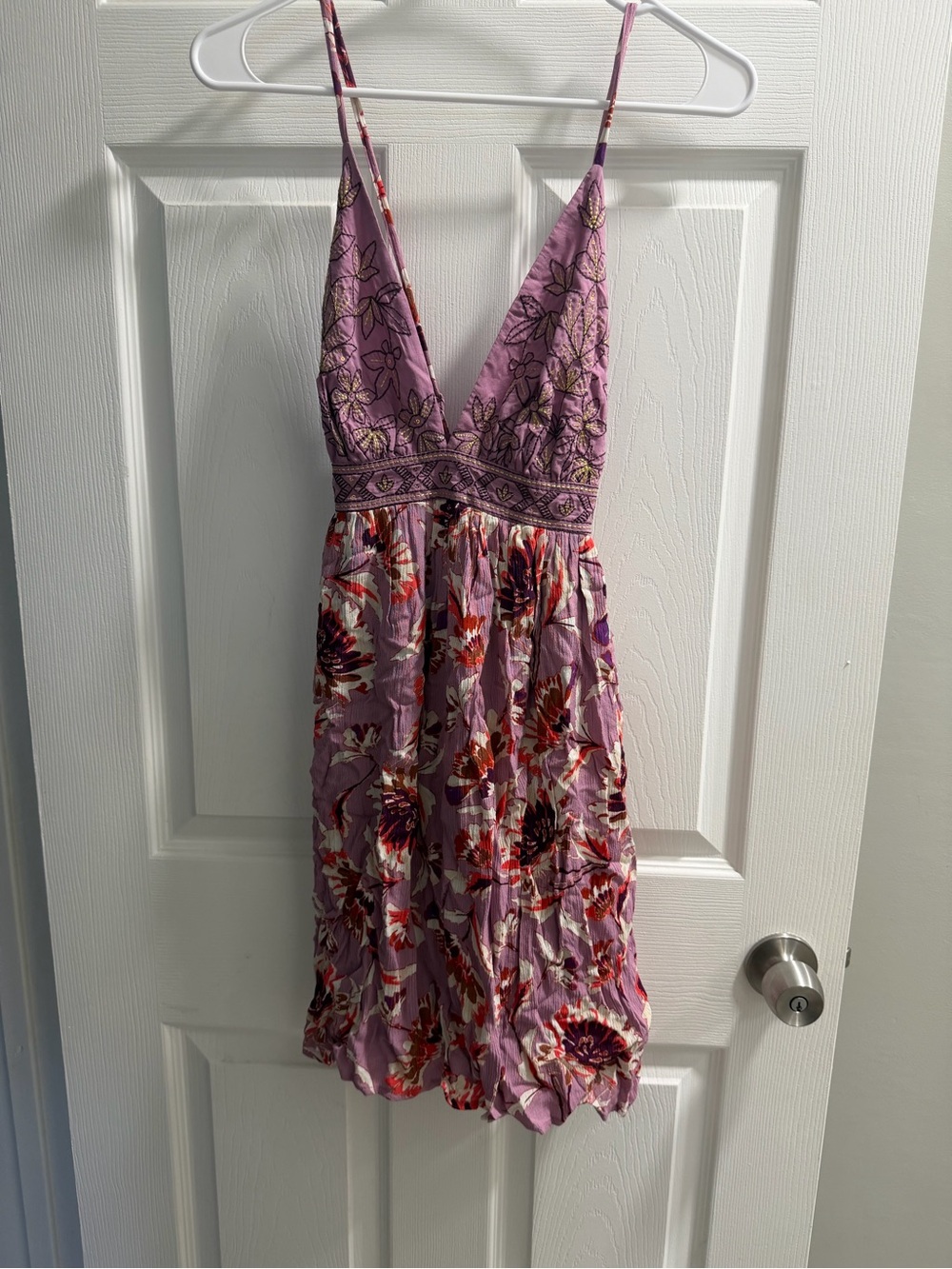Xhilaration Lavender Floral Spaghetti Strap Dress